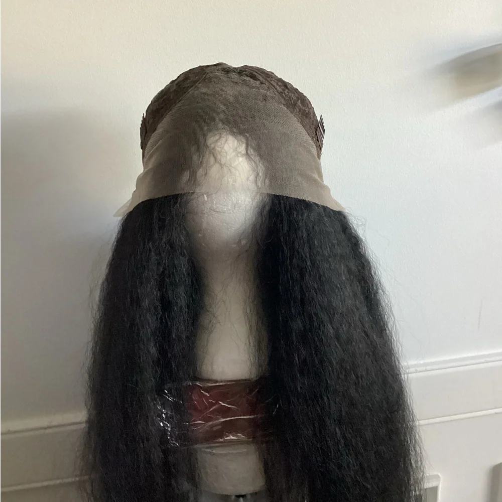 Elegant Synthetic ~24-26inch Long Kinky Straight Wig